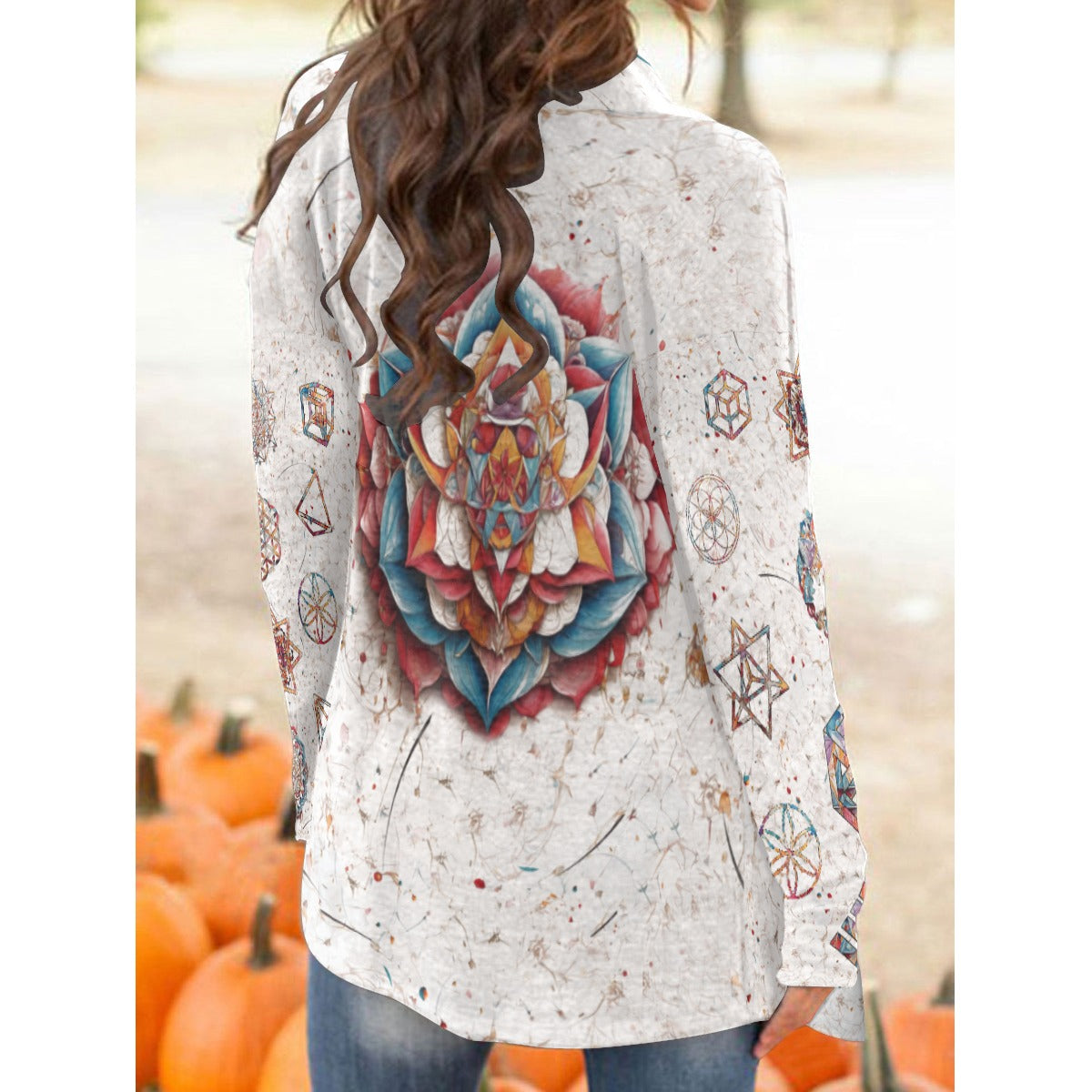 All-Over Print Women's Cardigan With Long Sleeve